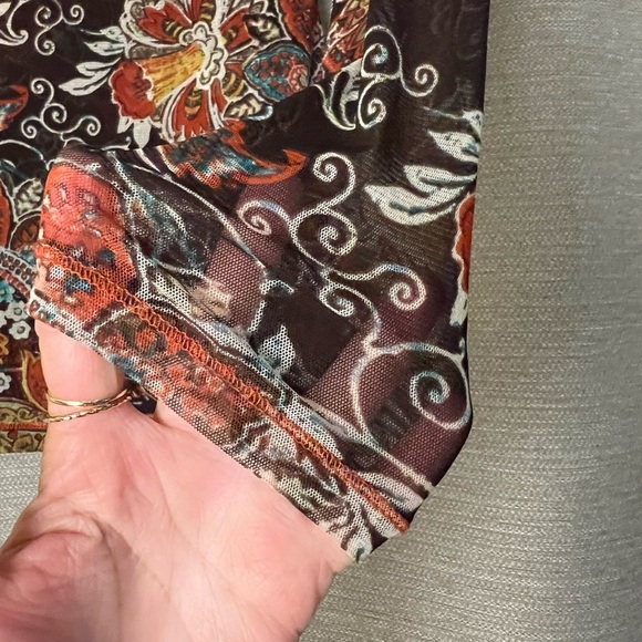 INC International Concepts Floral Long SLeeve 90’s 2000’s Y2k Top Blouse - Picture 5 of 8